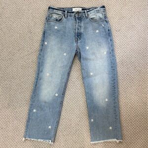 THE GREAT. Wayne Jean with Embroidered Daisies sz 26